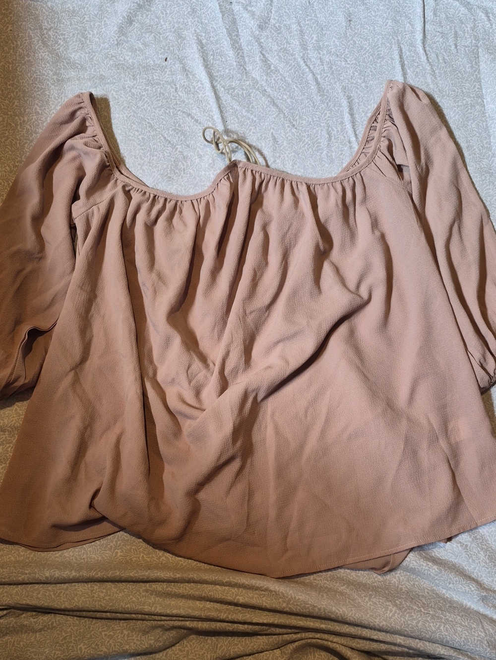 Woman’s Peasant Off-Shoulder Blouse in Dusty Rose